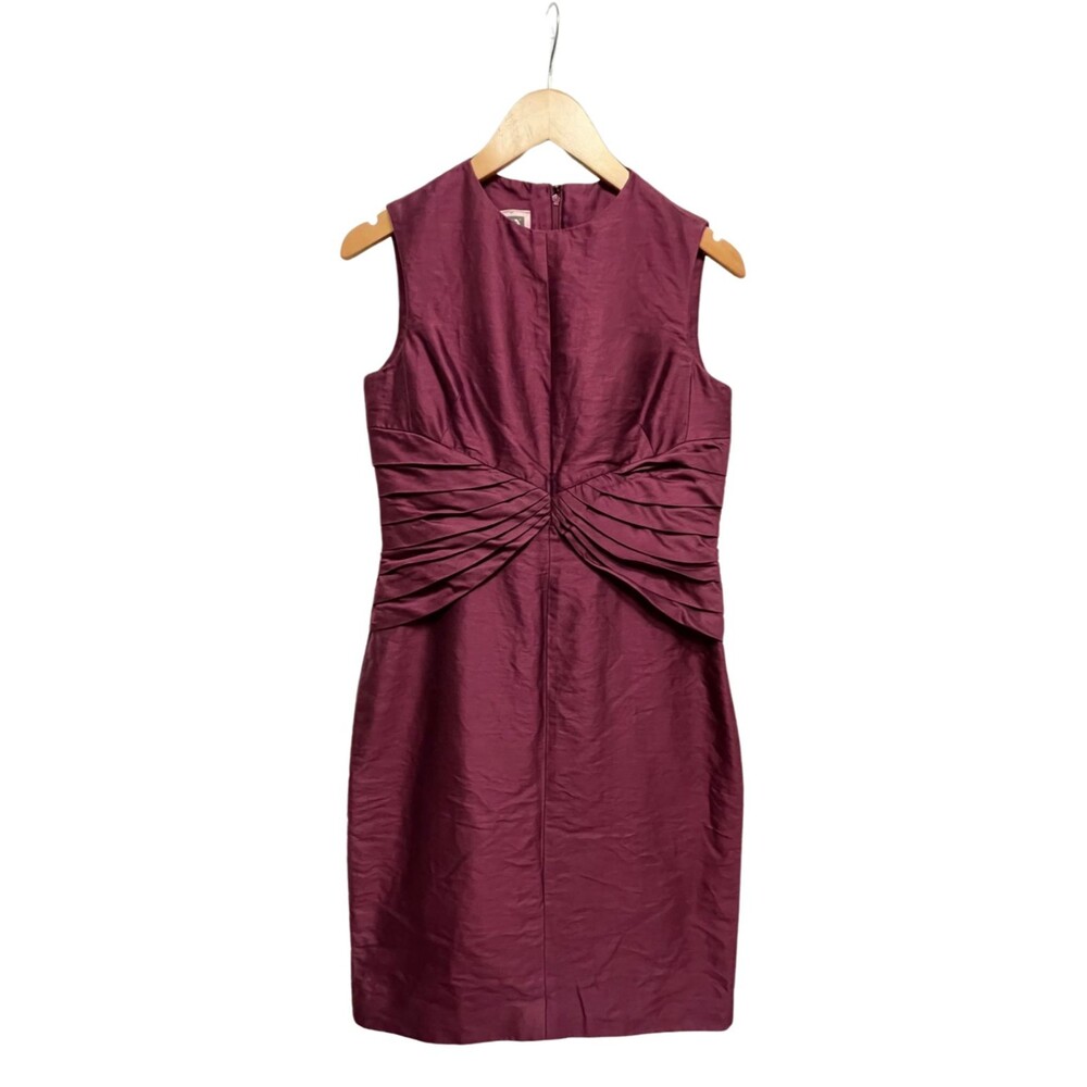 Redux Charles Chang-Lima Cocktail Dress Silk Cotton Lined Purple Sleeveless 8